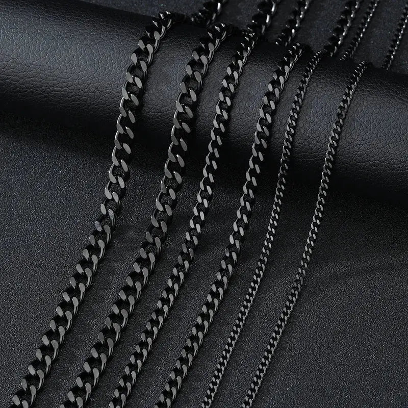Men Stainless Steel Basic Chain Necklace Titanium Steel Jewelry Cuban Chain For Women Horiva