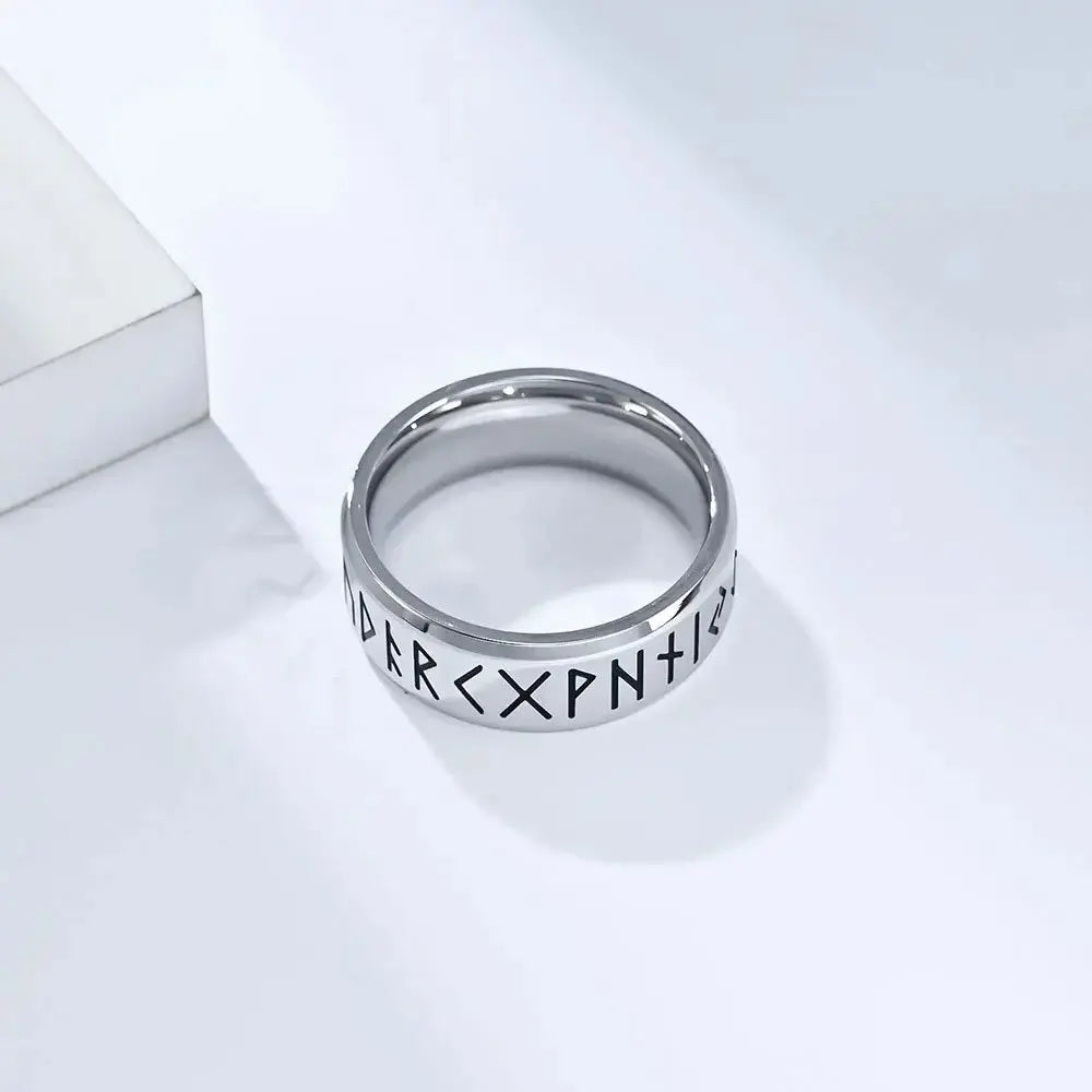 YILUOCD Stainless Steel Viking Runes Ring for Men Women Vintage Nordic Celtic Knot Rings Odin Letter Amulet Jewelry Wholesale Horiva