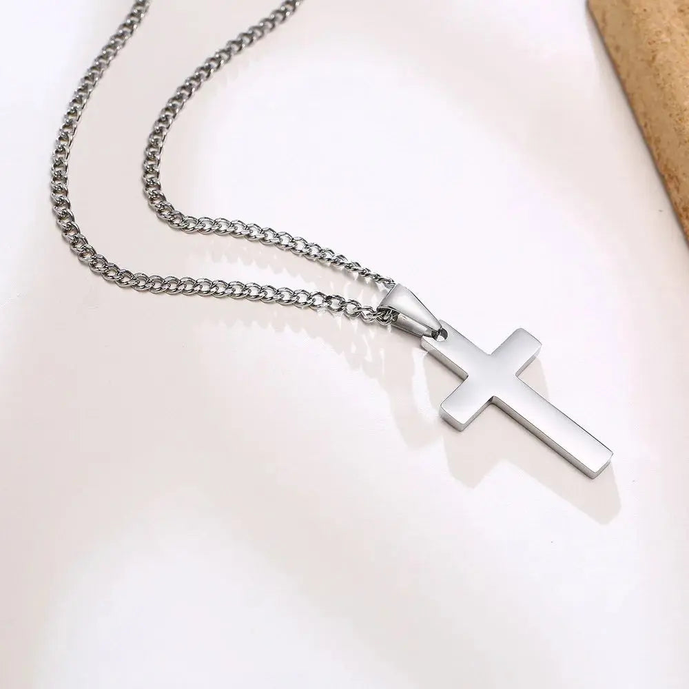 Casual Cross Pendant Necklaces for Men Boys,Waterproof Stainless Steel Pendant Necklaces,Anniversary Birthday Jewelry Gifts Horiva
