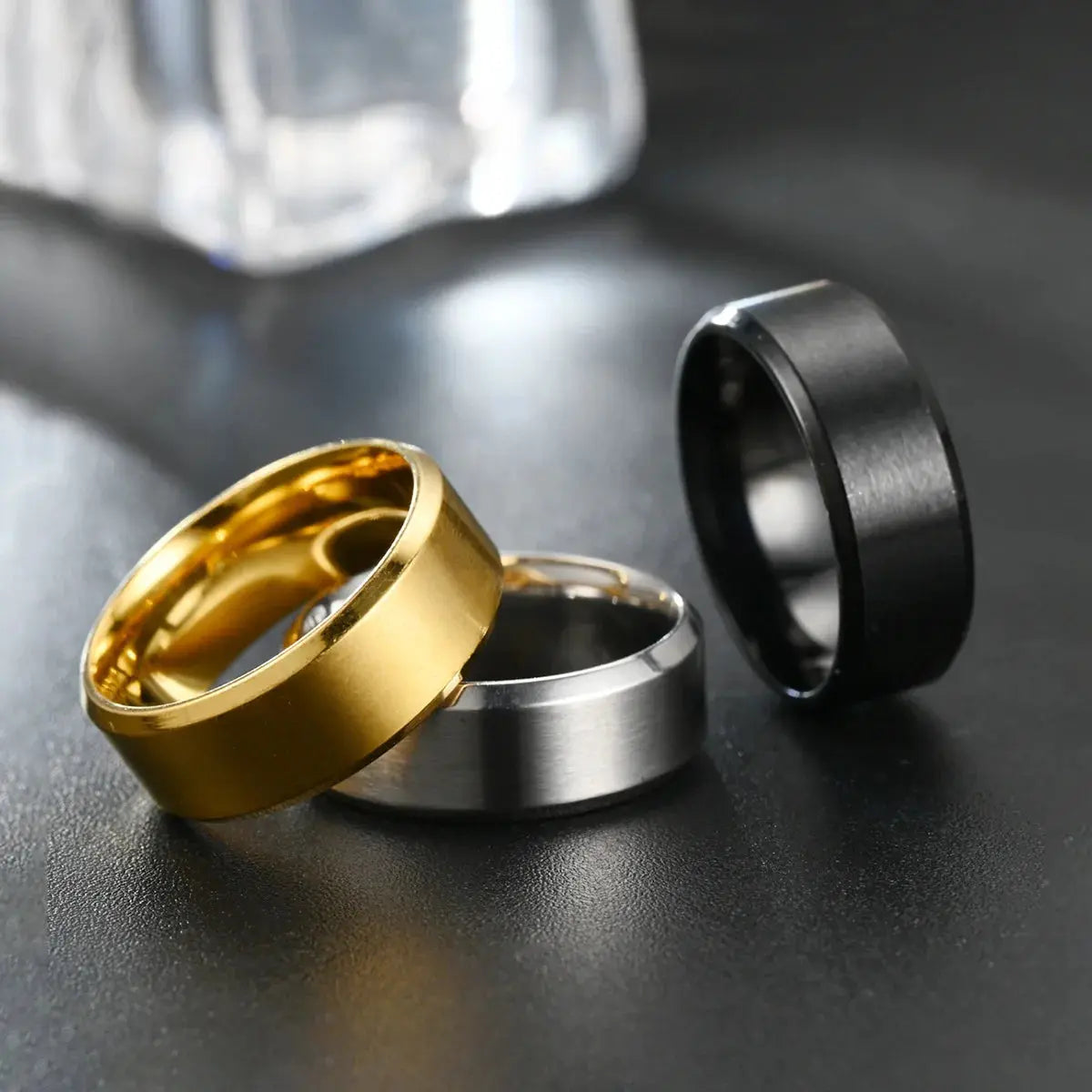 6 Colors Classic 8mm Tungsten Mens Ring Surface Brushed Stainless Steel Ring for Women Wedding Band Couples Jewelry Accessories Horiva
