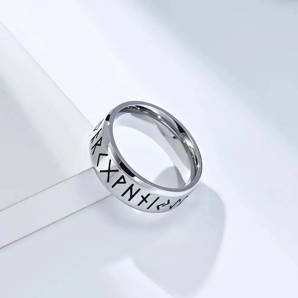 YILUOCD Stainless Steel Viking Runes Ring for Men Women Vintage Nordic Celtic Knot Rings Odin Letter Amulet Jewelry Wholesale Horiva