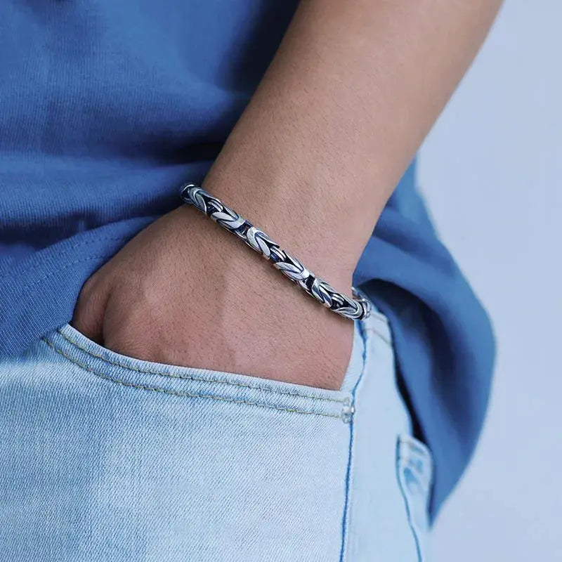 UILZ Factory Price S925 Vintage Silver Color Handmade Bracelet For Men And Women Stylish Hip Hop Niche Thai Bracelet Jewelry Horiva