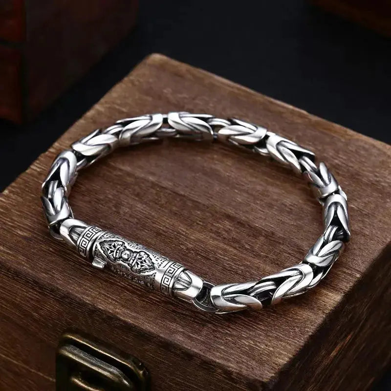 UILZ Factory Price S925 Vintage Silver Color Handmade Bracelet For Men And Women Stylish Hip Hop Niche Thai Bracelet Jewelry Horiva