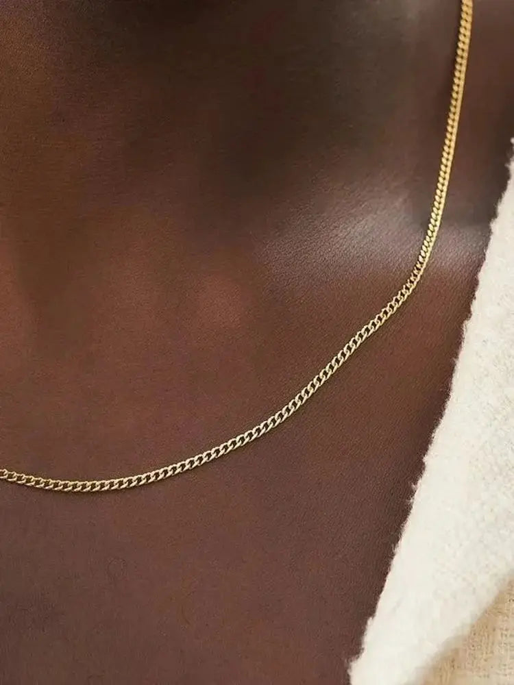Men Stainless Steel Basic Chain Necklace Titanium Steel Jewelry Cuban Chain For Women Horiva