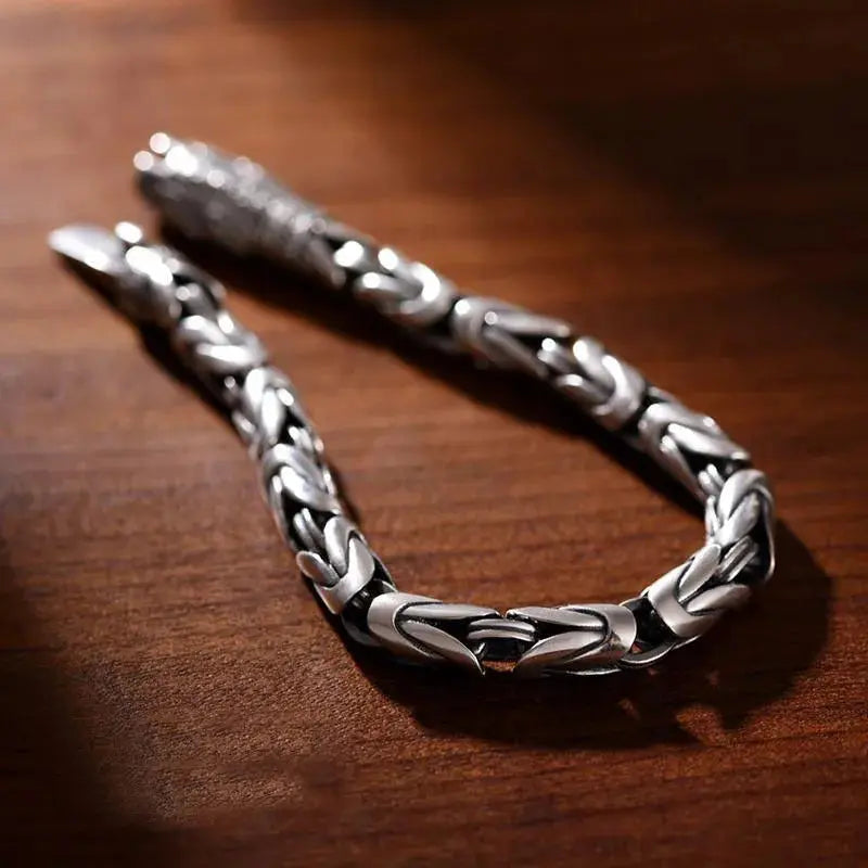 UILZ Factory Price S925 Vintage Silver Color Handmade Bracelet For Men And Women Stylish Hip Hop Niche Thai Bracelet Jewelry Horiva