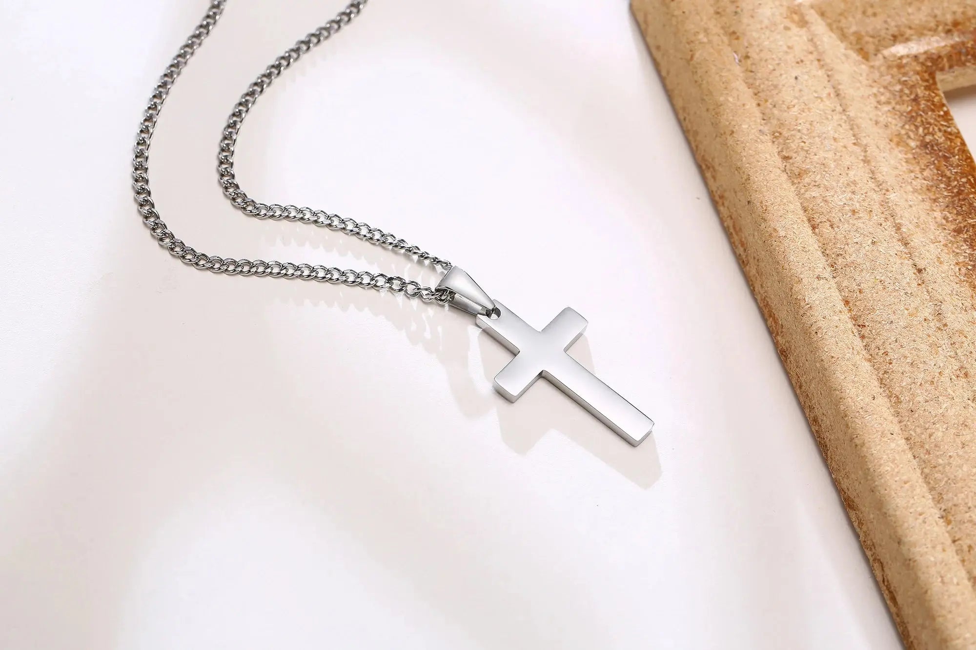 Casual Cross Pendant Necklaces for Men Boys,Waterproof Stainless Steel Pendant Necklaces,Anniversary Birthday Jewelry Gifts Horiva