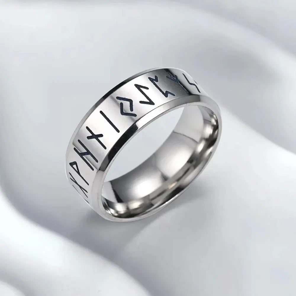 YILUOCD Stainless Steel Viking Runes Ring for Men Women Vintage Nordic Celtic Knot Rings Odin Letter Amulet Jewelry Wholesale Horiva