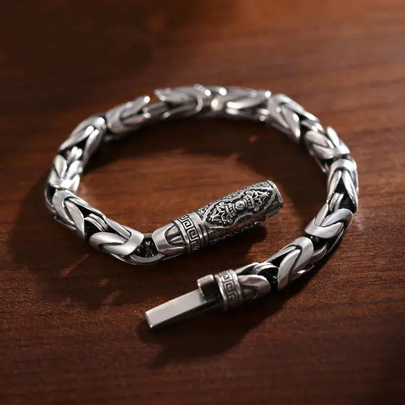 UILZ Factory Price S925 Vintage Silver Color Handmade Bracelet For Men And Women Stylish Hip Hop Niche Thai Bracelet Jewelry Horiva