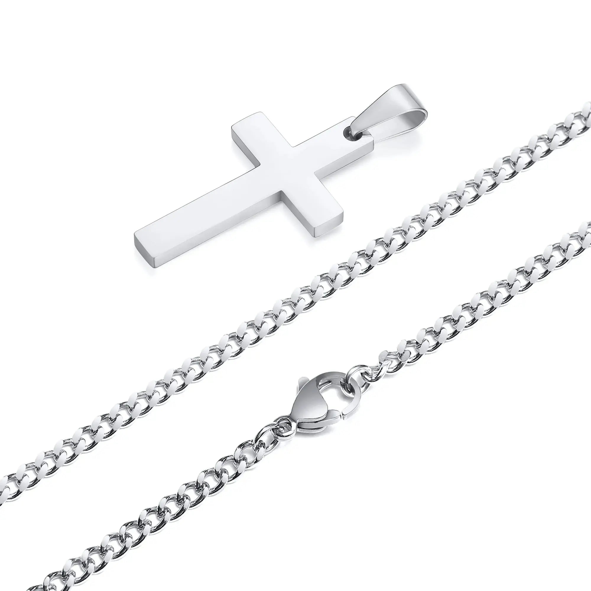 Casual Cross Pendant Necklaces for Men Boys,Waterproof Stainless Steel Pendant Necklaces,Anniversary Birthday Jewelry Gifts Horiva