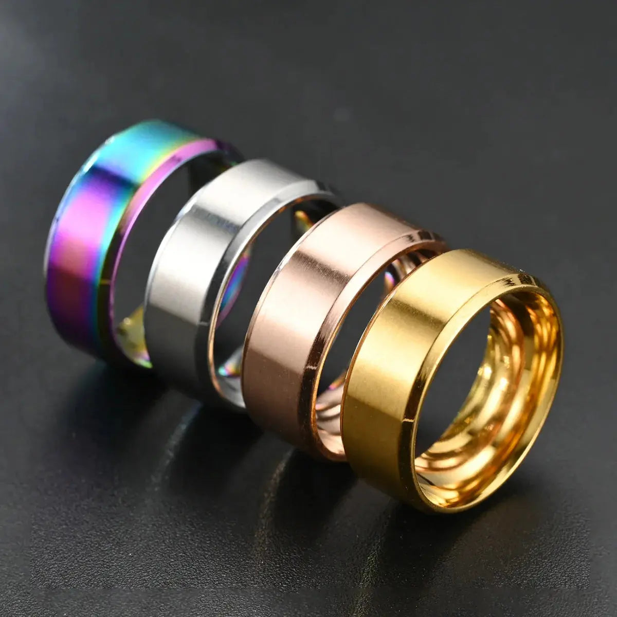 6 Colors Classic 8mm Tungsten Mens Ring Surface Brushed Stainless Steel Ring for Women Wedding Band Couples Jewelry Accessories Horiva