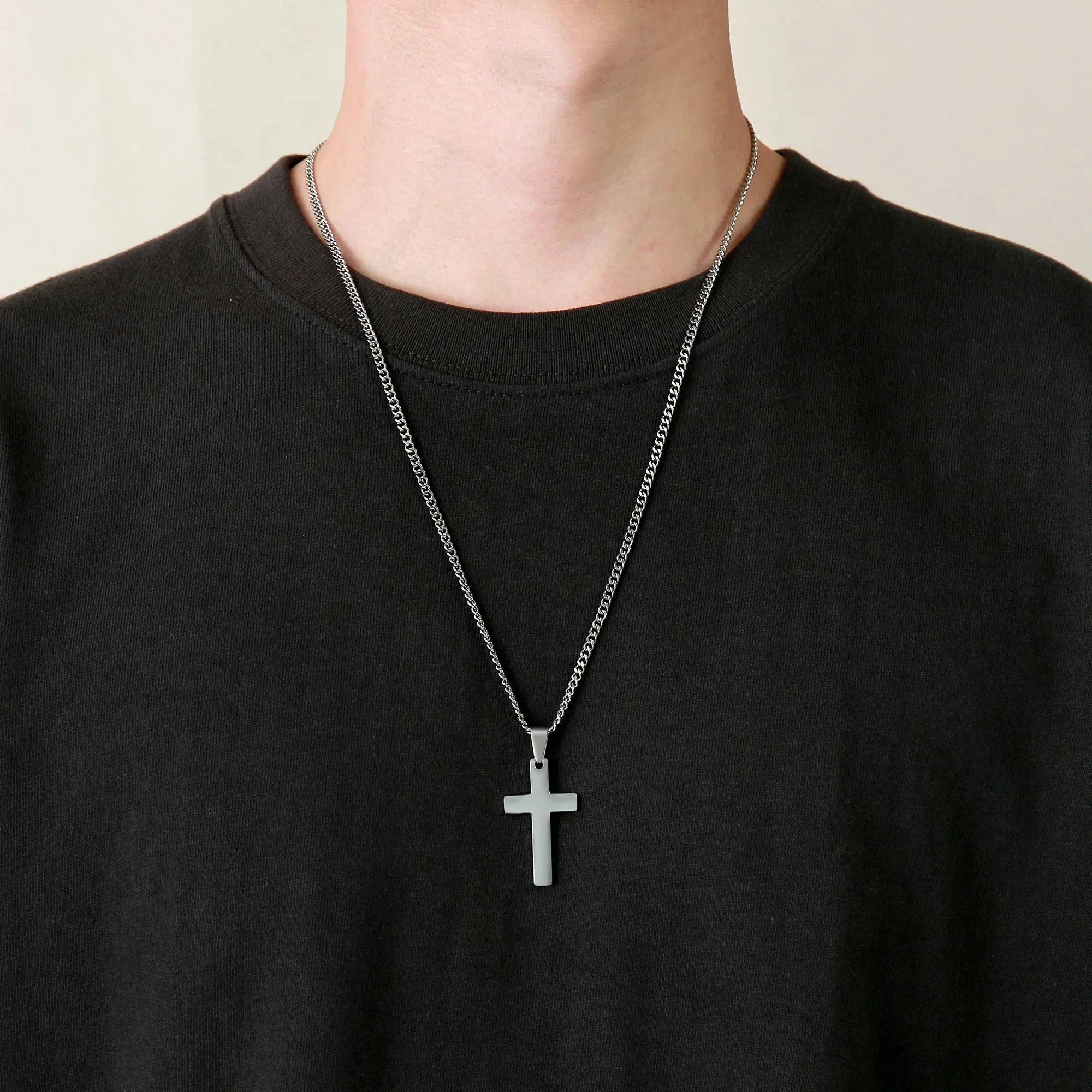 Casual Cross Pendant Necklaces for Men Boys,Waterproof Stainless Steel Pendant Necklaces,Anniversary Birthday Jewelry Gifts Horiva