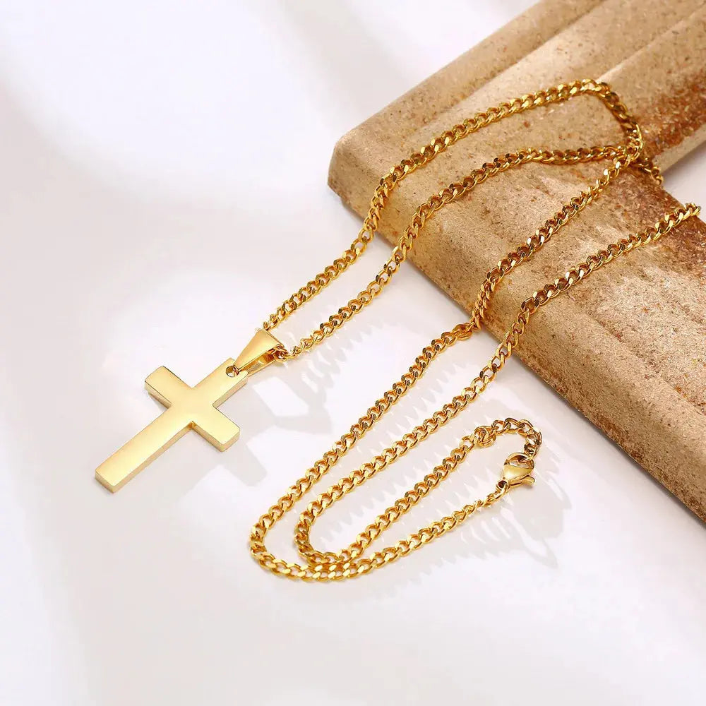 Casual Cross Pendant Necklaces for Men Boys,Waterproof Stainless Steel Pendant Necklaces,Anniversary Birthday Jewelry Gifts Horiva
