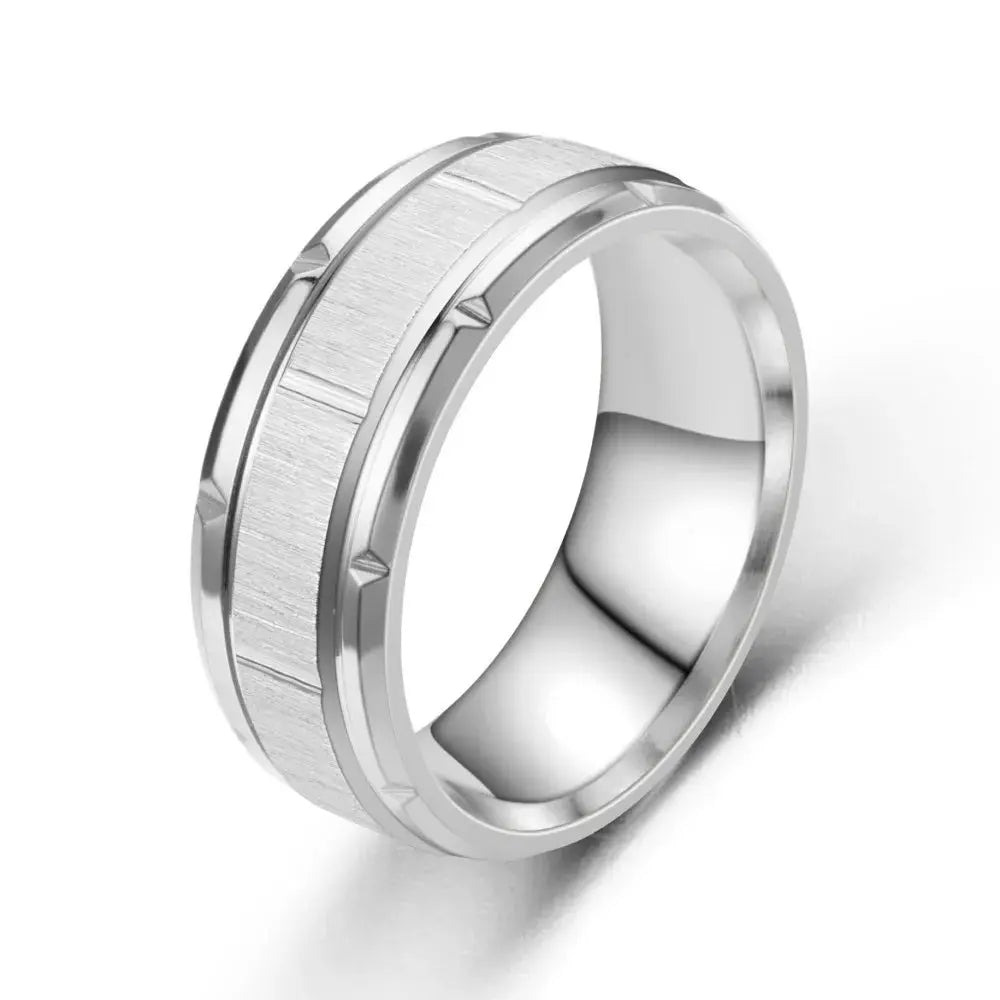 6 Colors Classic 8mm Tungsten Mens Ring Surface Brushed Stainless Steel Ring for Women Wedding Band Couples Jewelry Accessories Horiva