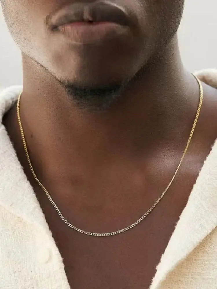 Men Stainless Steel Basic Chain Necklace Titanium Steel Jewelry Cuban Chain For Women Horiva