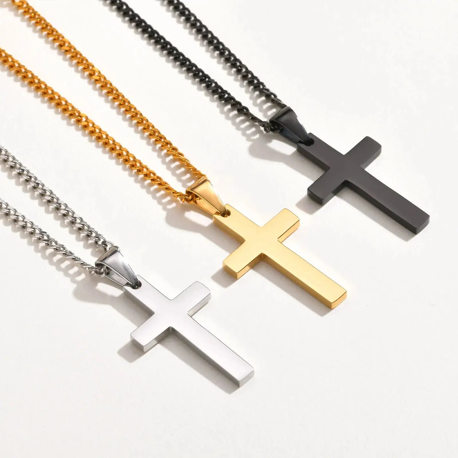 Casual Cross Pendant Necklaces for Men Boys,Waterproof Stainless Steel Pendant Necklaces,Anniversary Birthday Jewelry Gifts Horiva